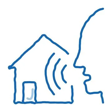 Home Voice Control Icon Vector Illustration Stockillustratie