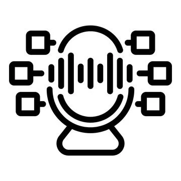 Home voice controller icon outline vector. Indoor virtual assistant Ilustração Stock
