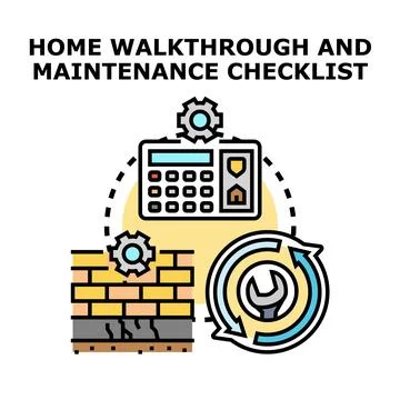 Home walkthrough and maintenance checklist concept illustration Stock Illustration