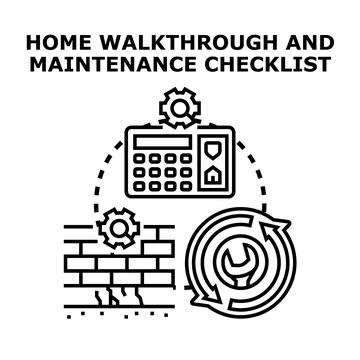 Home walkthrough and maintenance checklist concept illustration Stock Illustration
