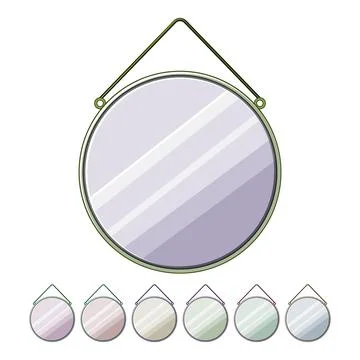 Home wall mirror cartoon vector graphic Stock Illustration