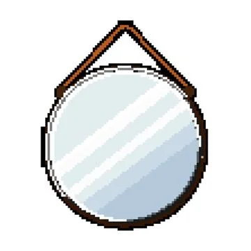 Home wall mirror pixel art vector illustration Stock Illustration