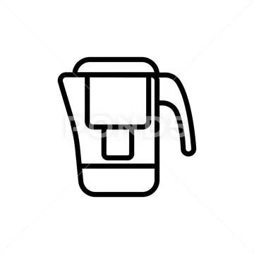 Home Water Filter Icon Vector. Isolated Contour Symbol Illustration