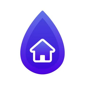 Home water gradient logo design template icon Stock Illustration