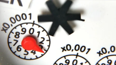 Home water meter, macro Vidéo 98279209
