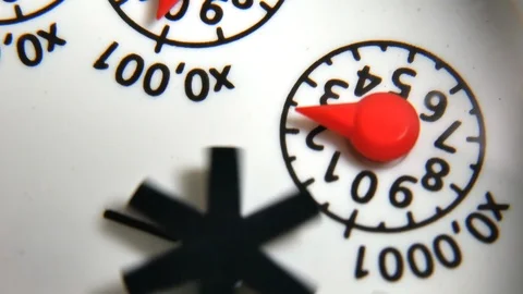 Home water meter, macro Stock Footage 98280043