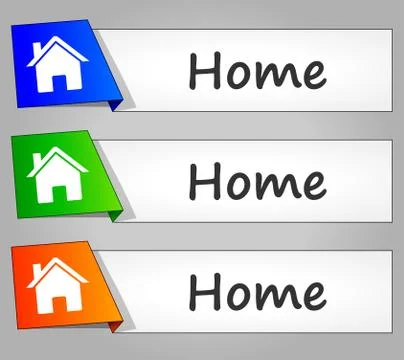 Home web buttons Stock Illustration