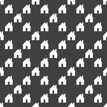 Home web icon. flat design. Seamless pattern. Stock Illustration