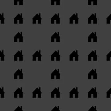 Home web icon. flat design. Seamless pattern. Illustrazione stock