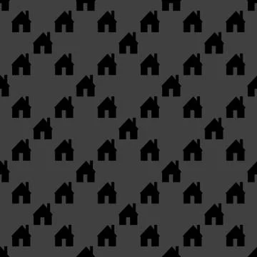 Home web icon. flat design. Seamless pattern. Stock Illustration