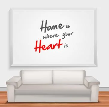 Home is when your is heart is Stock Illustration