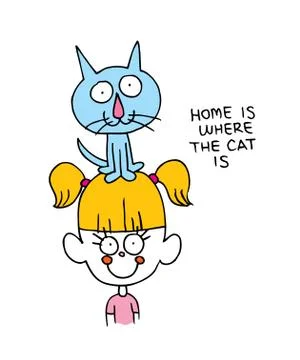 Home is where the cat is Stock Illustration