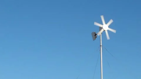 Home wind turbine generator Stock Footage 7741317