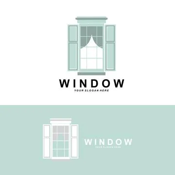 Home Window Logo, Home Interior icon design Stock Illustration