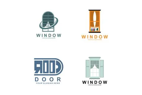 Home Window Logo, Home Interior icon design Stock Illustration