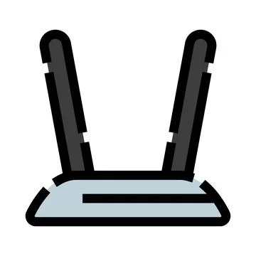 Home wireless router broadcasting internet signal icon Stock Illustration