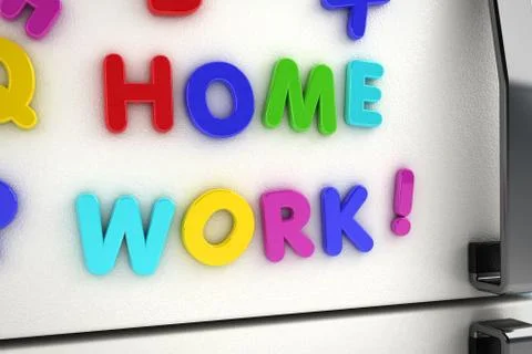 Home work fridge magnets Stock Photos