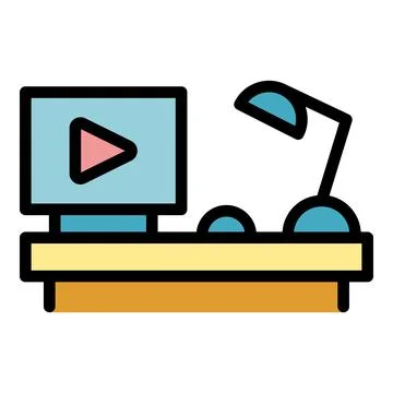 Home work studio icon vector flat Stock Illustration