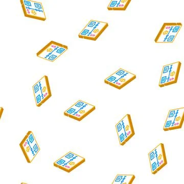 Home working planning isometric icon seamless pattern Illustrazione stock