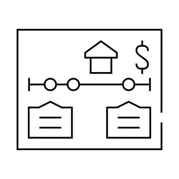 Home working planning line icon vector illustration Stock Illustration