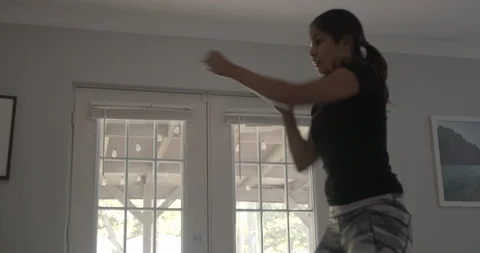 Home Workout Stock Footage 129451069