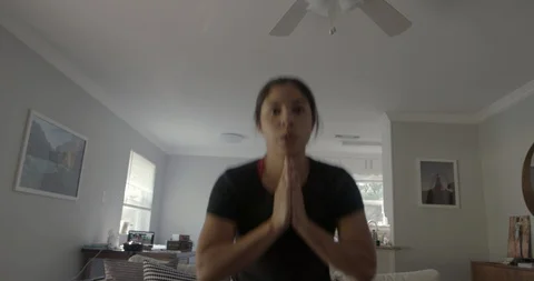 Home Workout Stock Footage 129451076