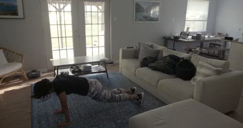 Home Workout Stock Footage 129451176
