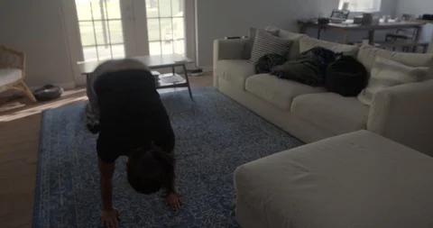 Home Workout Stock Footage 129451664