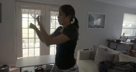 Home Workout Stock Footage 129451728