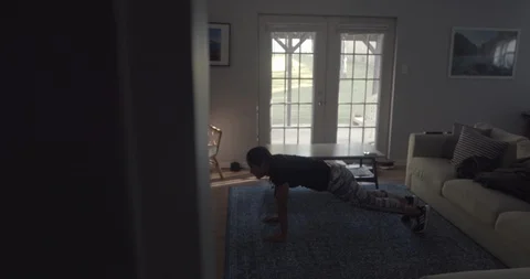 Home Workout Stock Footage 129453003