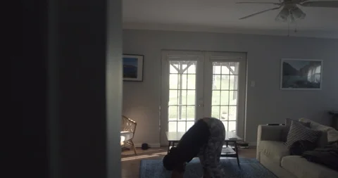 Home Workout Stock Footage 129453074