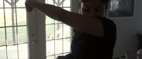 Home Workout Stock Footage 129455728