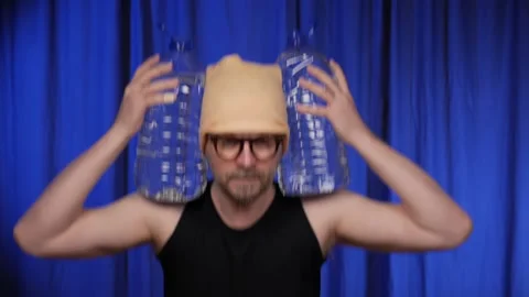 Home Workout.Man performs back squats. Stock Footage 134914755