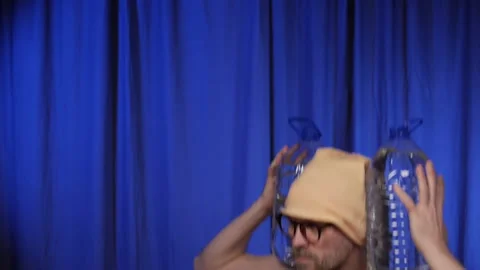 Home Workout.Man performs back squats.Copy space. Stock Footage 135292536