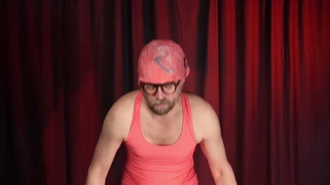 Home Workout.Man performs delta exercise using two electric irons as a weight. Video stock 131095628