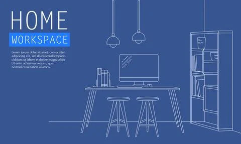 Home Workspace Stock Illustration