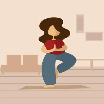Home yoga Stock Illustration