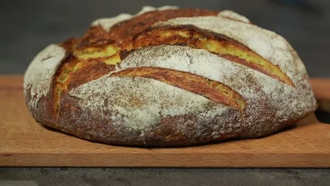 Homebaked bread closeup Stock Footage 139419030