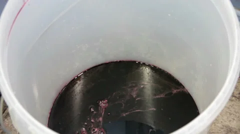 Homebrew wine  kit - adding hot water to the grape juice Video stock 36108008