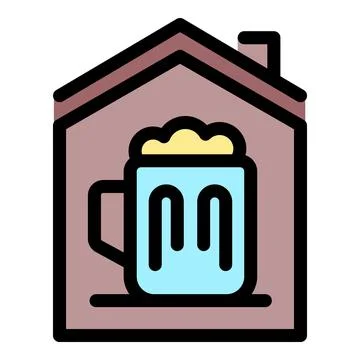 Homebrewing beer inside house, brewing process and beer glass symbol Stock Illustration