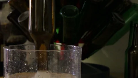 Homebrewing, clean bottles Stock Footage 76323763