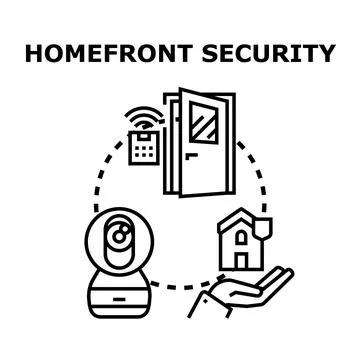 Homefront security system protecting house with smart technology イラスト素材