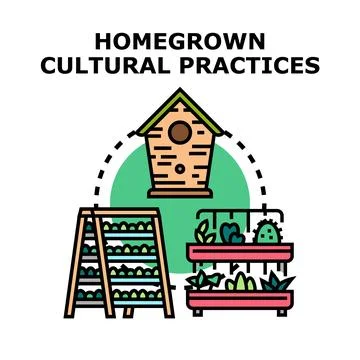 Homegrown cultural practices developing ecological lifestyle Stock-Illustration