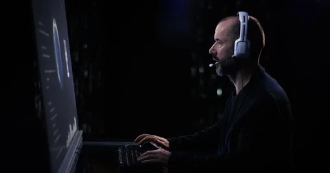 Homeland security agent working in the command center Stock Footage 101683060