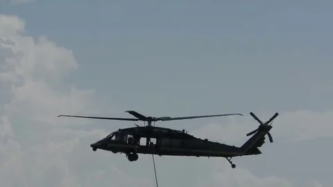 Homeland security helicopter hovering Stock Footage 69233720