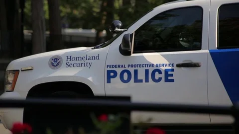 Homeland Security SUV Sits Vídeo Stock 78633731