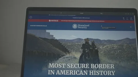 Homeland Security website on a computer screen Stock Footage 333537594