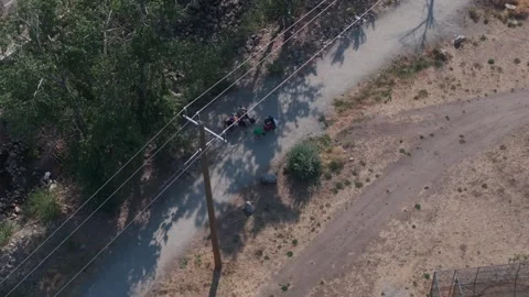Homeless addicts on a pathway Stock Footage 345044450