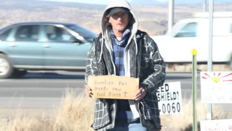 Homeless Begger Stock Footage 1023578