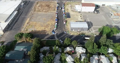 Homeless camp Stock Footage 96032185